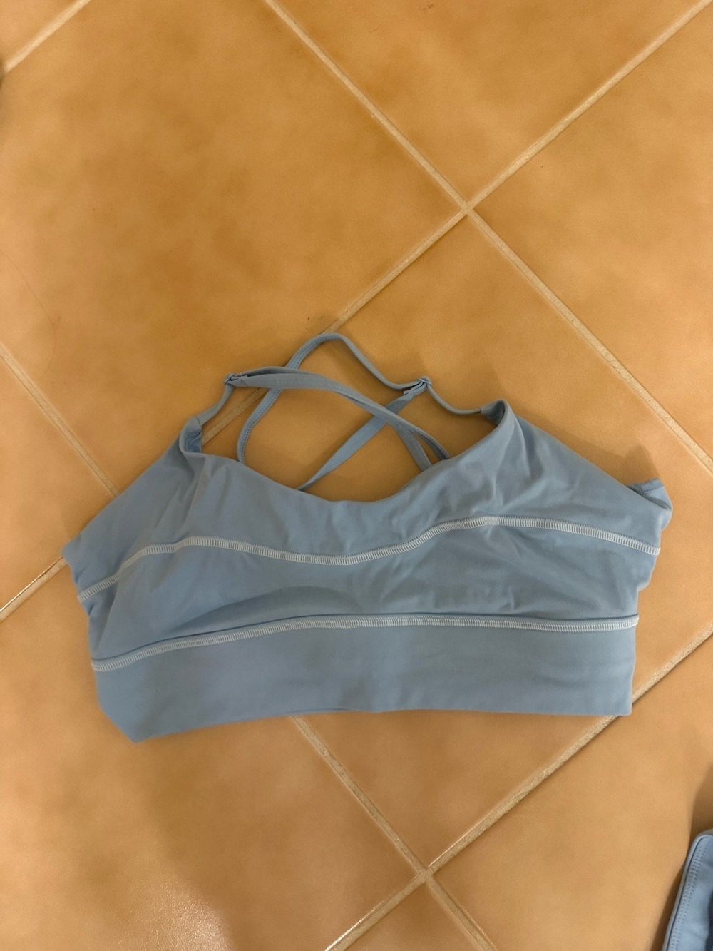Sincerly Jules Powder Blue Crisscross Sports Bralette